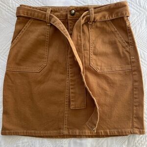Miami Tan Utility Mini Skirt Belted Size M